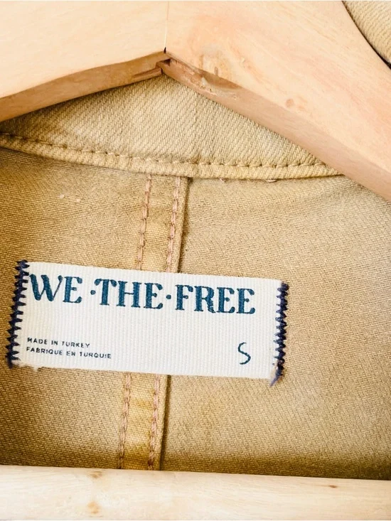 We The Free SMALL Hayde denim short sleeve flare jumpsuit in Pier 17 camel brown - Picture 6 of 8